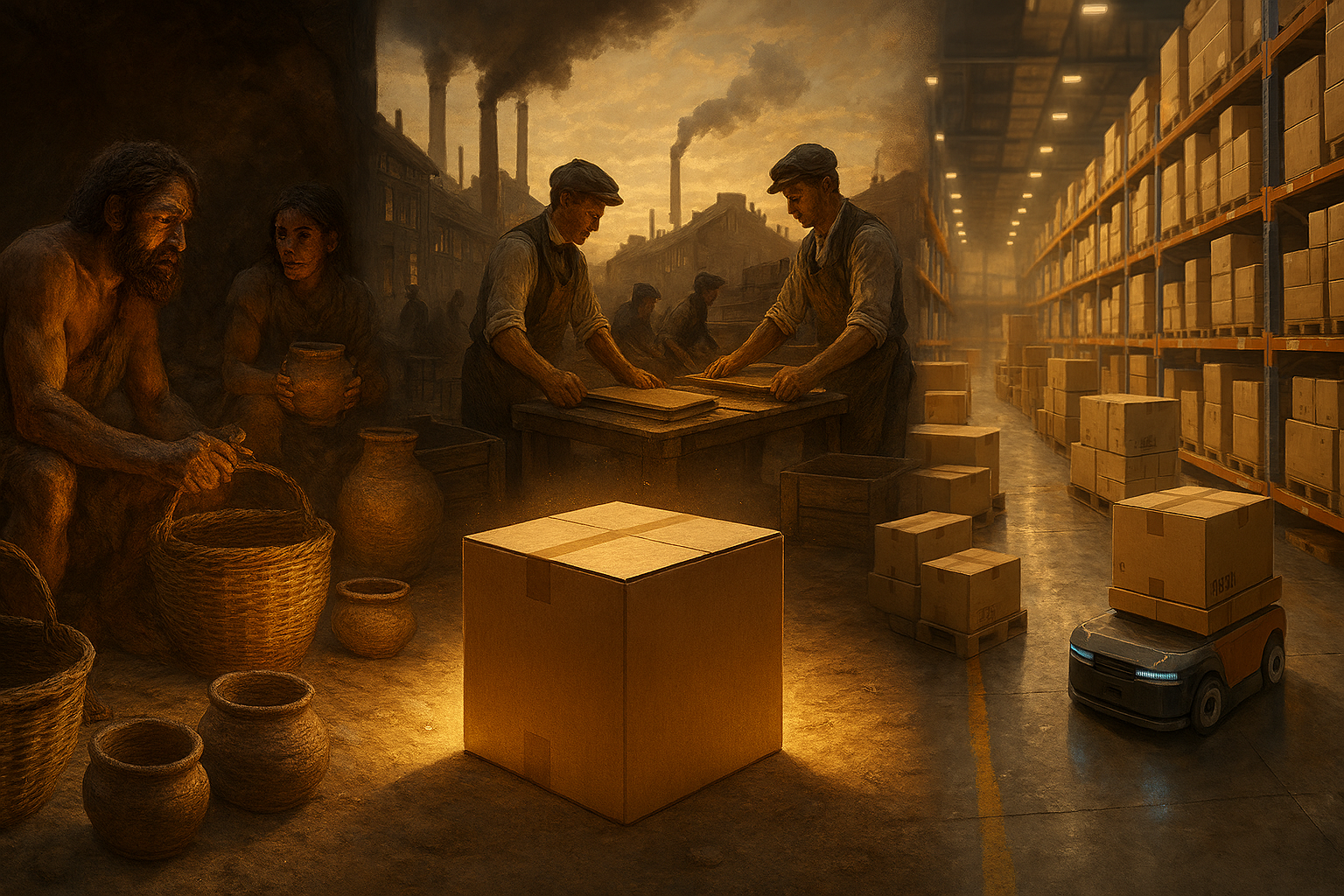 📦 L’invention de la boîte : La pierre angulaire du monde moderne