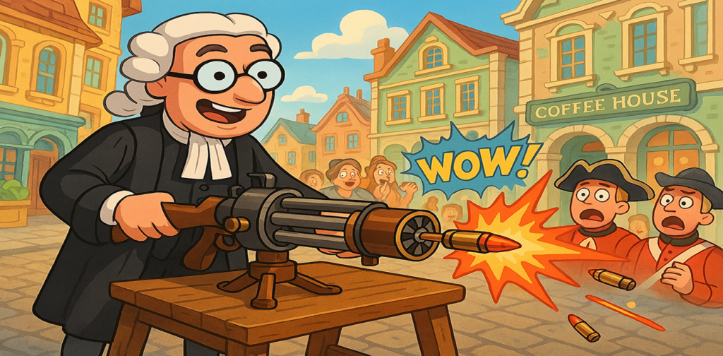 🏹 James Puckle and the Invention of the Machine Gun: History’s First “Rapid Fire” Experiment 💥