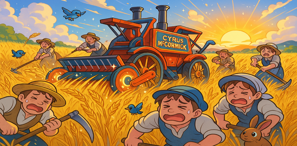 🌾🚜 Cyrus McCormick et la Révolution Agricole : Le Secret de la Moissonneuse