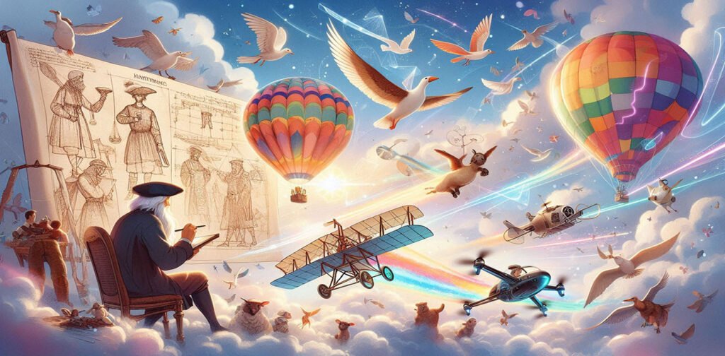 🌌 Artists Who Flew into the Sky: From Leonardo da Vinci to Modern Drones 🚀