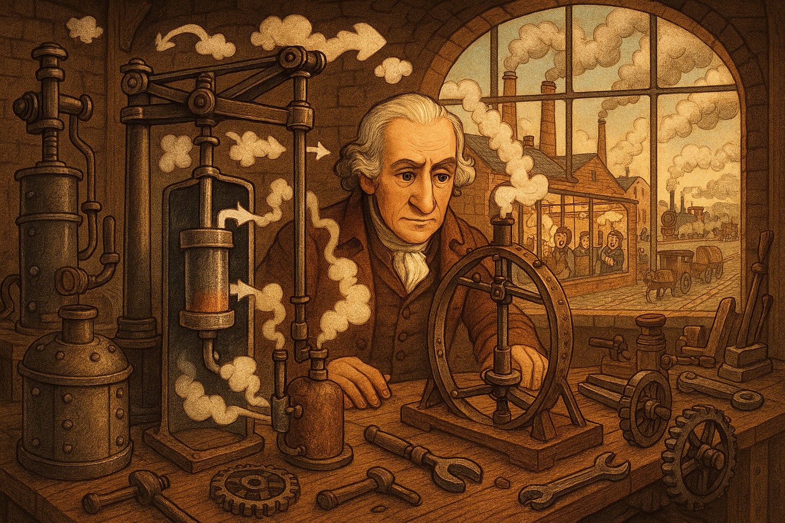 🔥🚂 James Watt ve Buhar Makinesi: Sanayi Devrimi’nin Ateşi