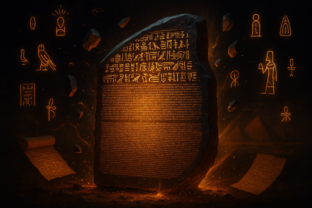 La Pierre de Rosette et le Déchiffrement des Écritures Anciennes : La Clé de Millénaires de Silence 🏺🗝️