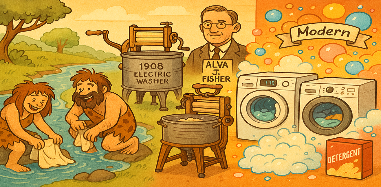💦 The Invention of the Washing Machine: The Hero of Household Chores and Funny Laundry Battles