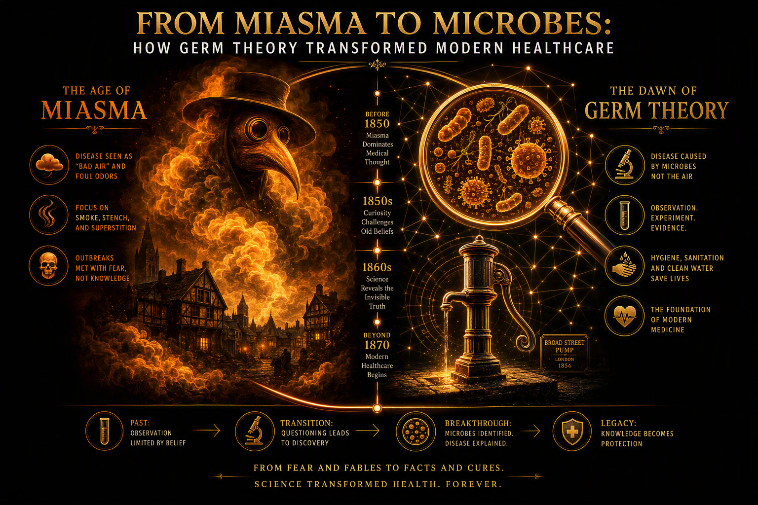 From Miasma to Microbes: How Germ Theory Transformed Modern Healthcare 🔬🧼
